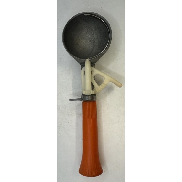 VTG Bonnie Product Bright Orange Metal Ice Cream Scoop New York Mechanical Lever - Picture 1 of 5